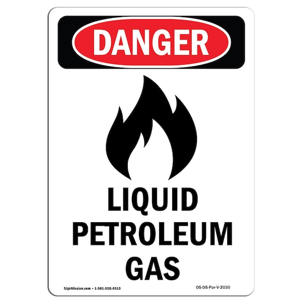 Safety Sign, OSHA Danger, 5" Height, Portrait, D-35-V-2030-10PK